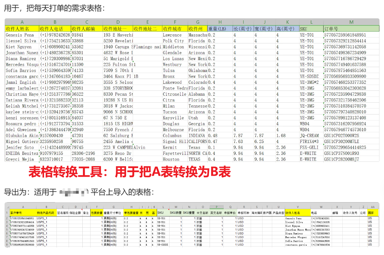 excel表格转换